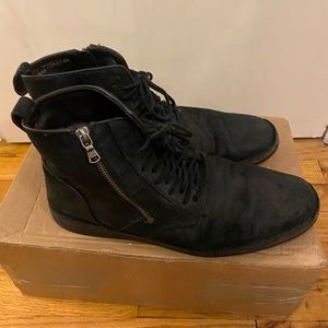 John Varvatos black waxed ankle boot size 9 mens